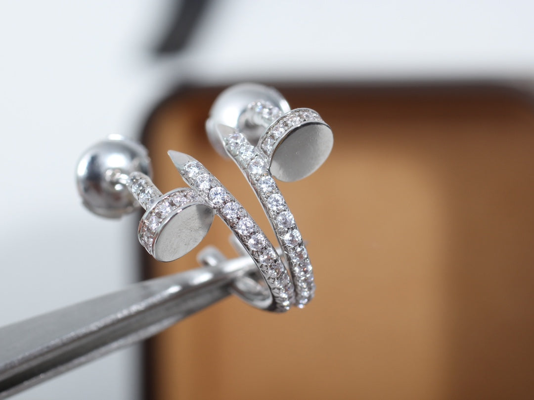 [AuraEcho Jewelry]JUSTE EARRINGS 12.75MM SILVER DIAMOND