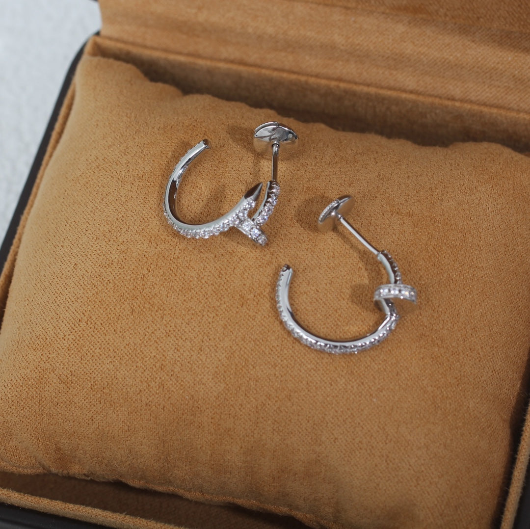 [AuraEcho Jewelry]JUSTE EARRINGS 12.75MM SILVER DIAMOND