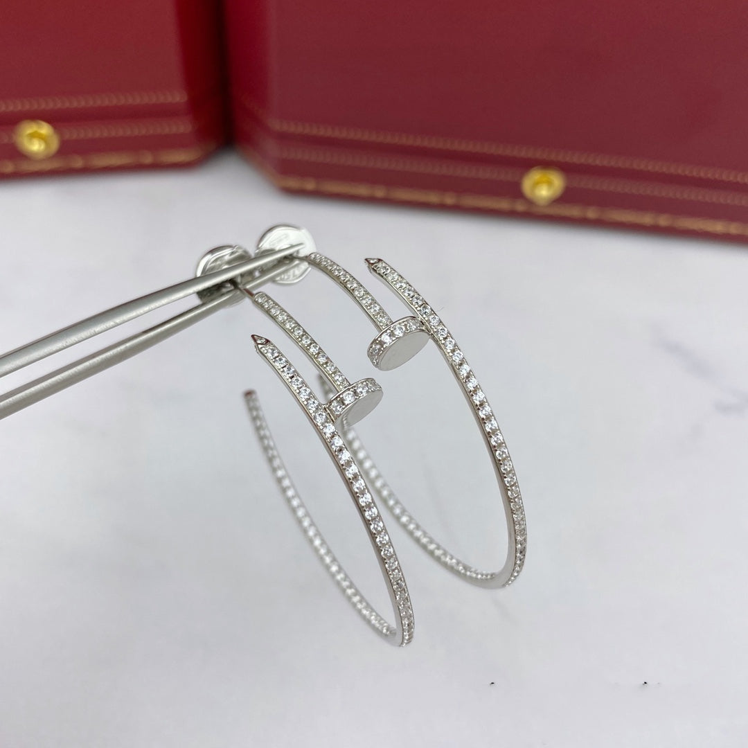 [AuraEcho Jewelry]JUSTE EARRINGS FULL DIAMONDS 1.8MM