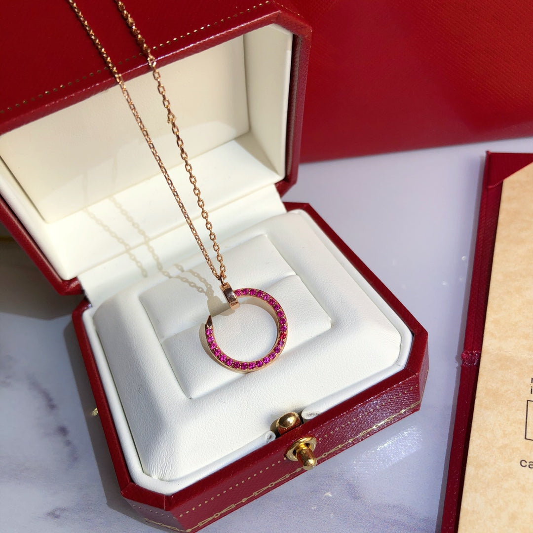 [AuraEcho Jewelry]JUSTE NECKLACE GOLD RED DIAMONDS