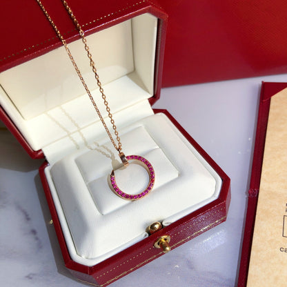 [AuraEcho Jewelry]JUSTE NECKLACE GOLD RED DIAMONDS