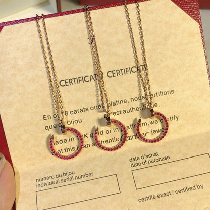 [AuraEcho Jewelry]JUSTE NECKLACE GOLD RED DIAMONDS