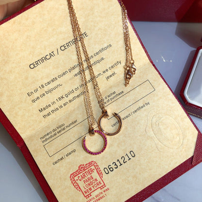 [AuraEcho Jewelry]JUSTE NECKLACE GOLD RED DIAMONDS