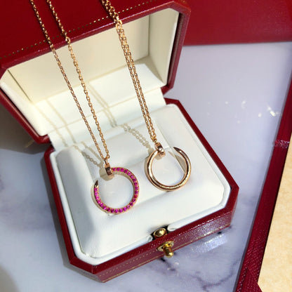 [AuraEcho Jewelry]JUSTE NECKLACE GOLD RED DIAMONDS