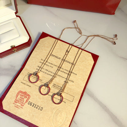 [AuraEcho Jewelry]JUSTE NECKLACE GOLD RED DIAMONDS