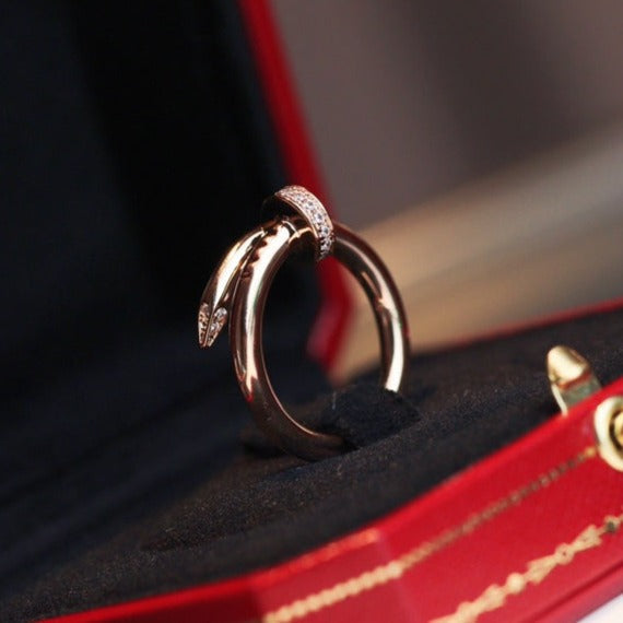 [AuraEcho Jewelry]JUSTE RING 2.65MM PINK GOLD DIAMOND
