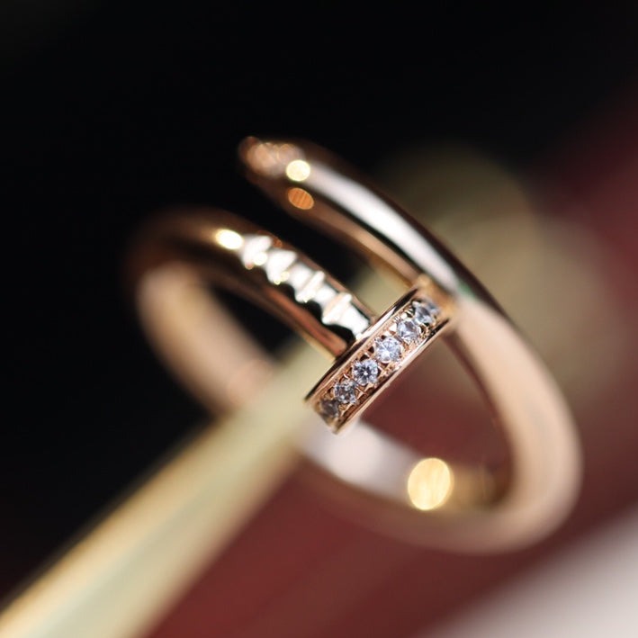[AuraEcho Jewelry]JUSTE RING 2.65MM PINK GOLD DIAMOND