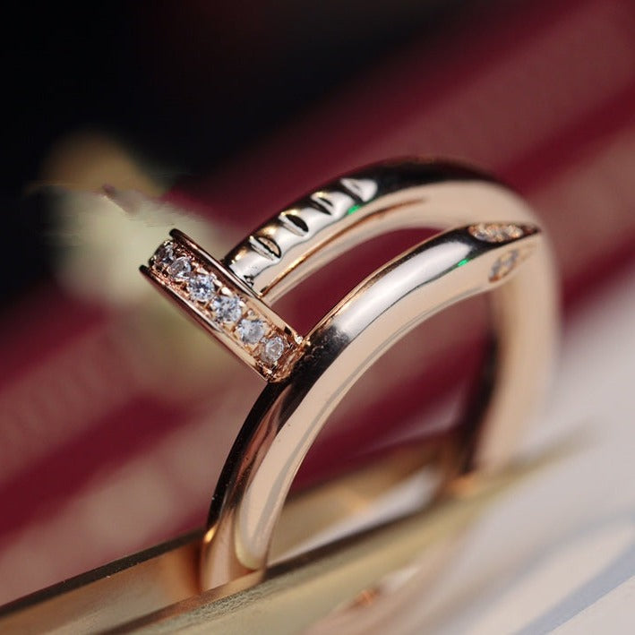 [AuraEcho Jewelry]JUSTE RING 2.65MM PINK GOLD DIAMOND