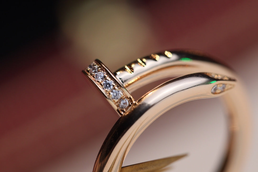 [AuraEcho Jewelry]JUSTE RING 2.65MM PINK GOLD DIAMOND