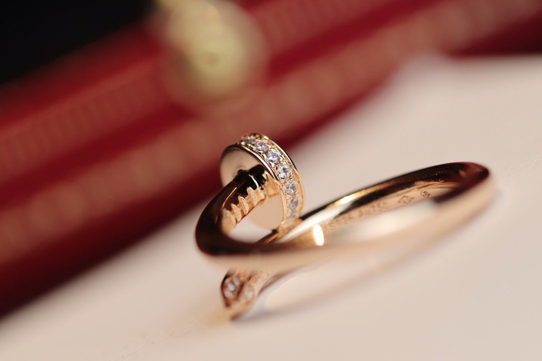 [AuraEcho Jewelry]JUSTE RING 2.65MM PINK GOLD DIAMOND