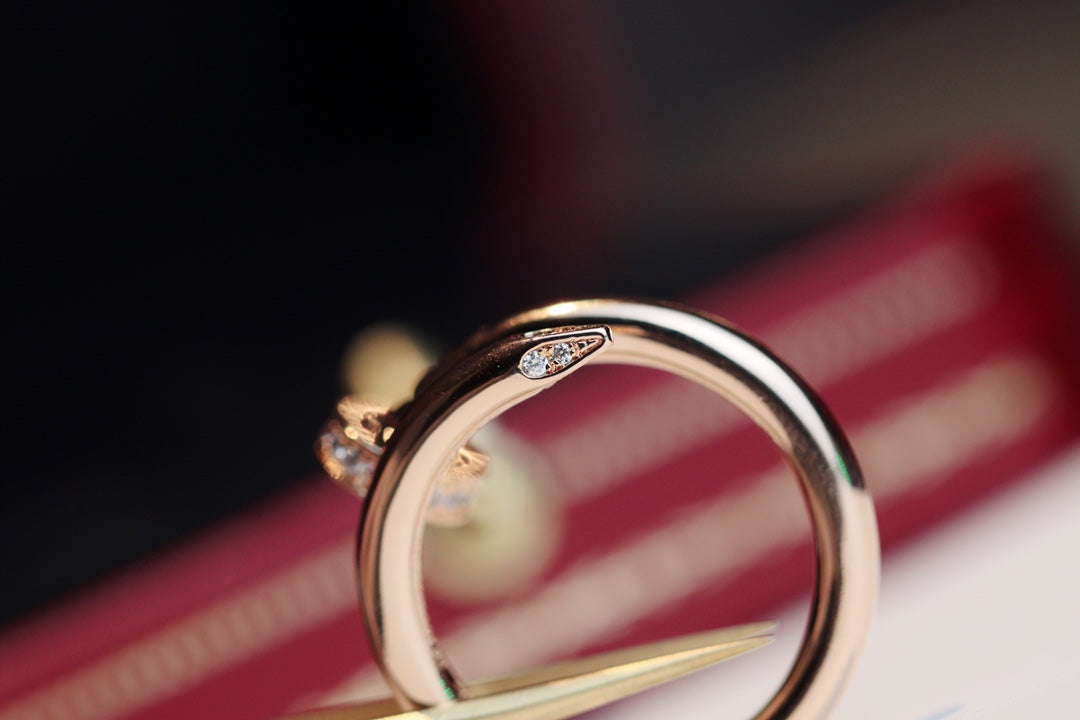 [AuraEcho Jewelry]JUSTE RING 2.65MM PINK GOLD DIAMOND