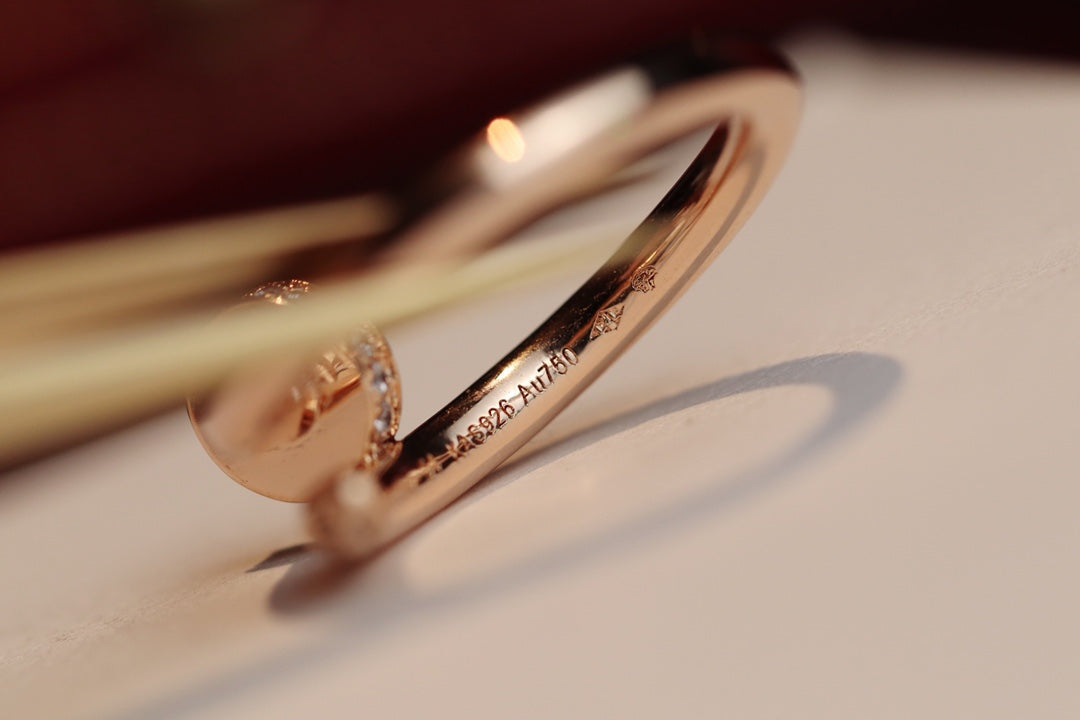 [AuraEcho Jewelry]JUSTE RING 2.65MM PINK GOLD DIAMOND