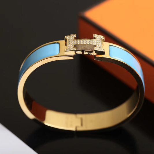 [AuraEcho Jewelry]H CLOUD BLUE BRACELET GOLD DIAMOND