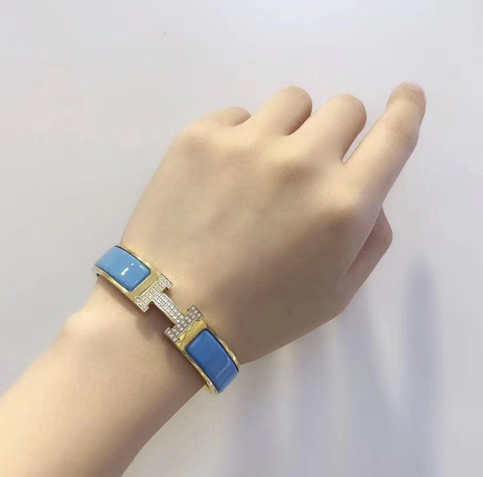 [AuraEcho Jewelry]H CLOUD BLUE BRACELET GOLD DIAMOND