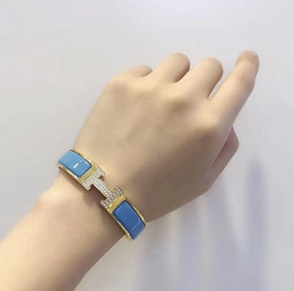 [AuraEcho Jewelry]H CLOUD BLUE BRACELET GOLD DIAMOND