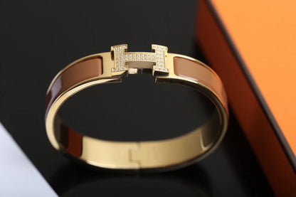 [AuraEcho Jewelry]H BRACELET GOLD DIAMOND