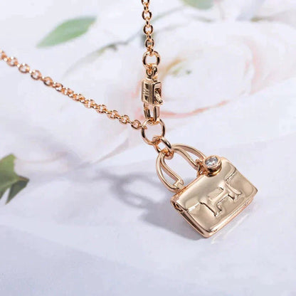 [AuraEcho Jewelry]AMULETTE PEDANT ROSE GOLD NECKLACE