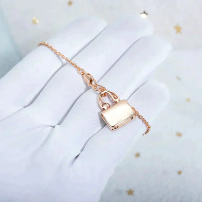 [AuraEcho Jewelry]AMULETTE PEDANT ROSE GOLD NECKLACE
