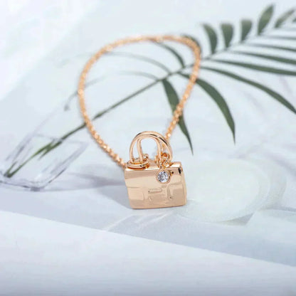 [AuraEcho Jewelry]AMULETTE PEDANT ROSE GOLD NECKLACE