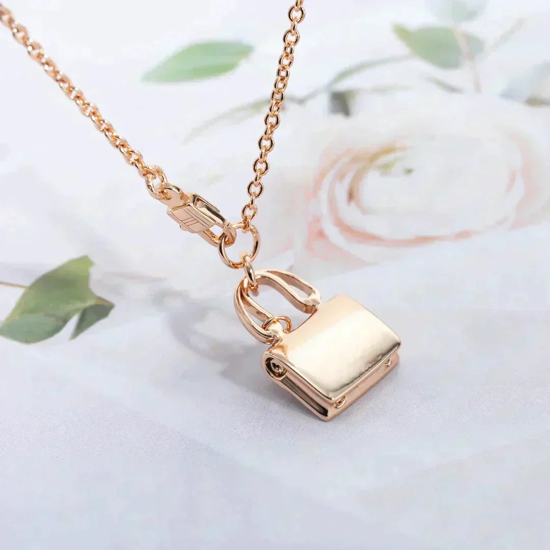 [AuraEcho Jewelry]AMULETTE PEDANT ROSE GOLD NECKLACE