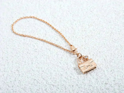[AuraEcho Jewelry]AMULETTE PEDANT ROSE GOLD NECKLACE