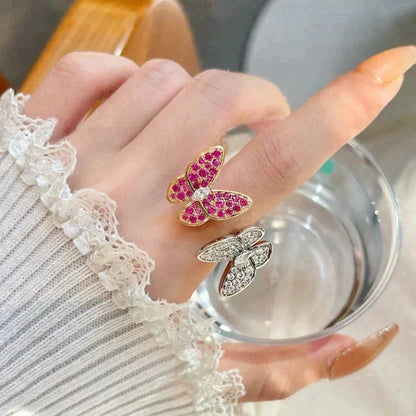 [AuraEcho Jewelry]TWIN BUTTERFLY DIAMOND RING