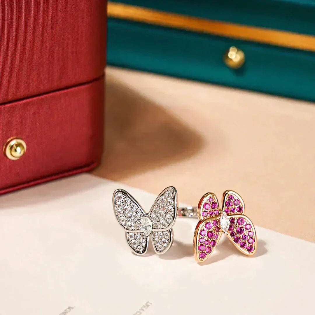 [AuraEcho Jewelry]TWIN BUTTERFLY DIAMOND RING
