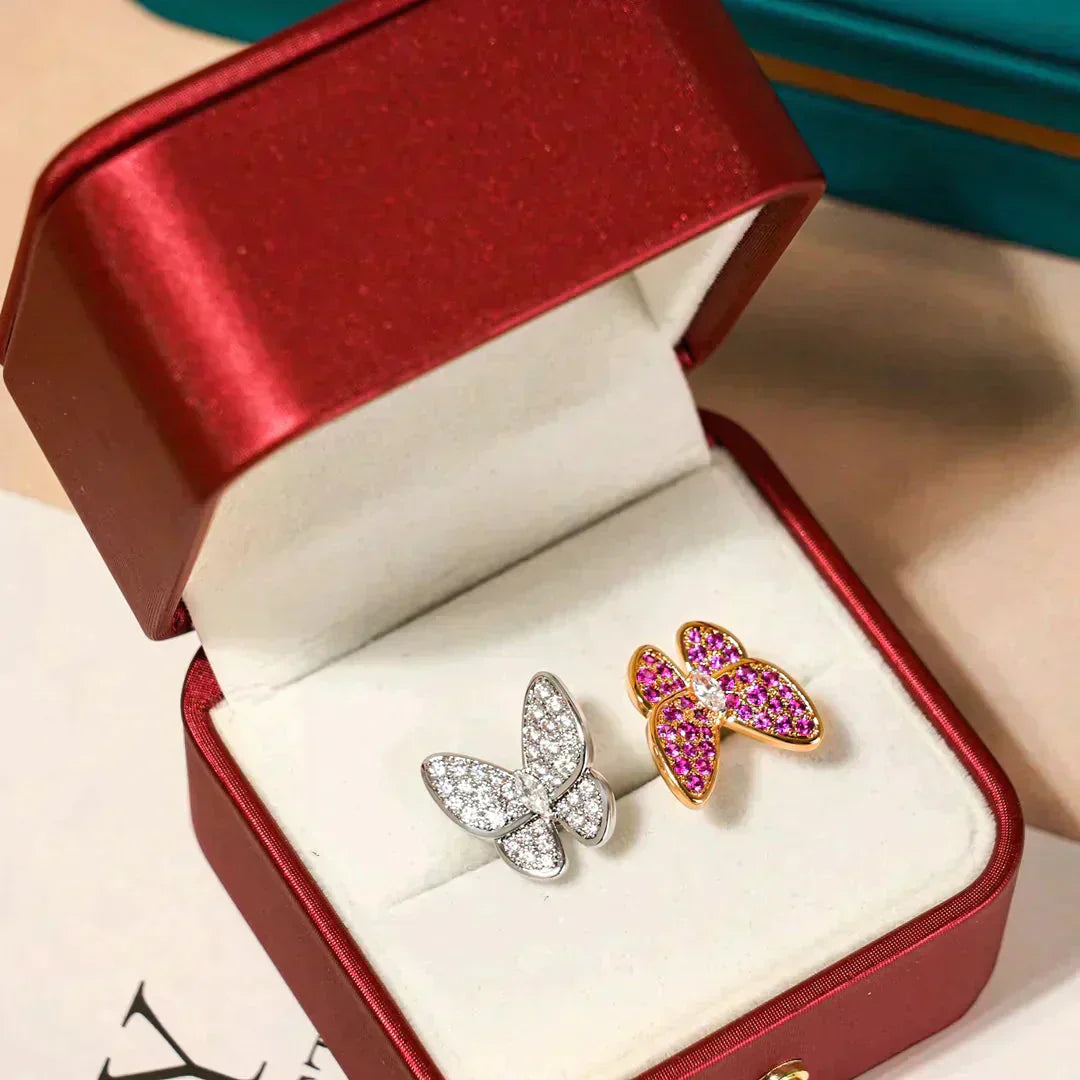[AuraEcho Jewelry]TWIN BUTTERFLY DIAMOND RING