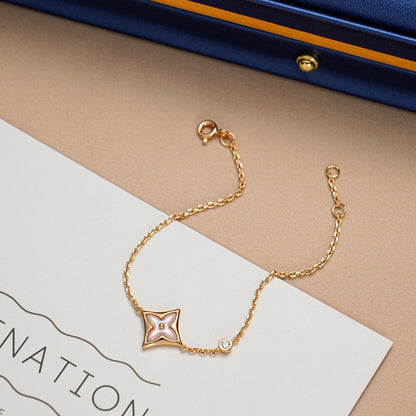 [AuraEcho Jewelry]STAR 1 DIAMOND PINK GOLD BRACELET