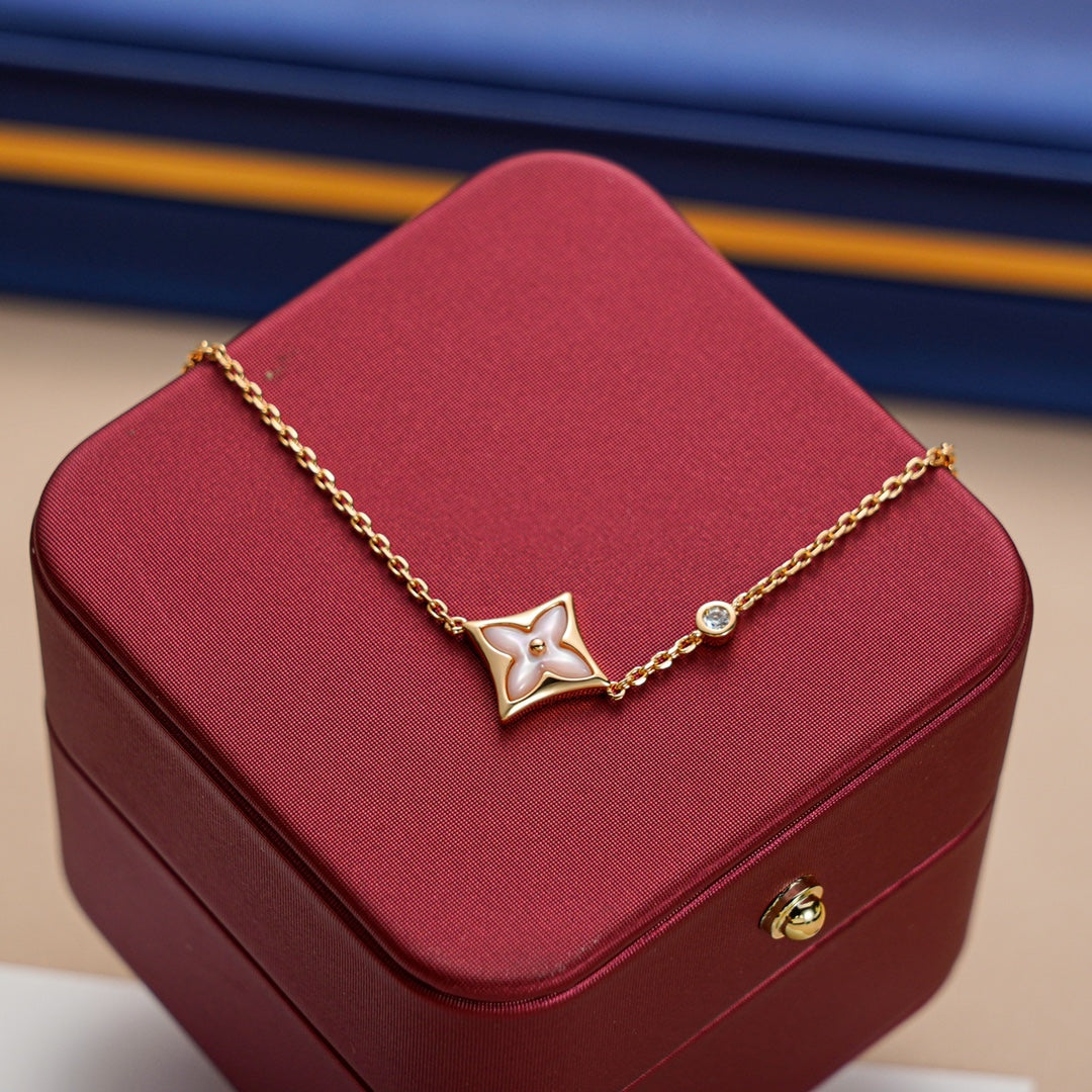 [AuraEcho Jewelry]STAR 1 DIAMOND PINK GOLD BRACELET