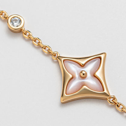 [AuraEcho Jewelry]STAR 1 DIAMOND PINK GOLD BRACELET