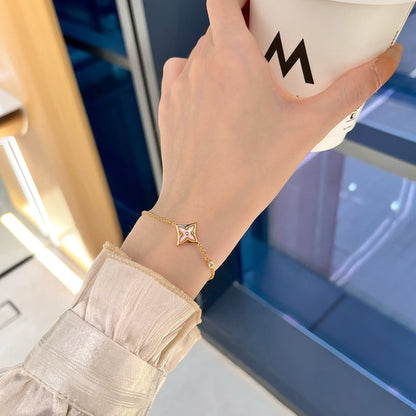 [AuraEcho Jewelry]STAR 1 DIAMOND PINK GOLD BRACELET