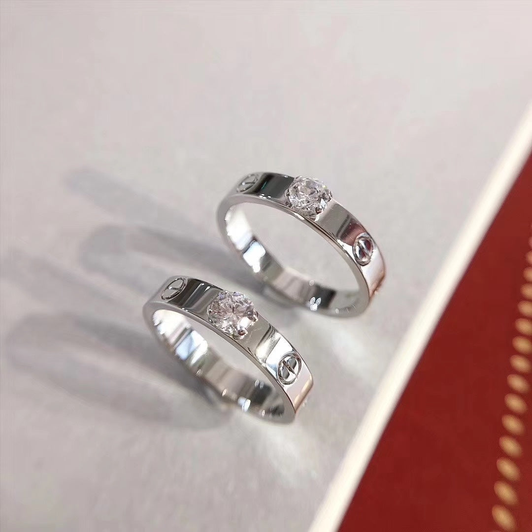 [AuraEcho Jewelry]LOVE RING 3.6MM 1 BIG DIAMOND