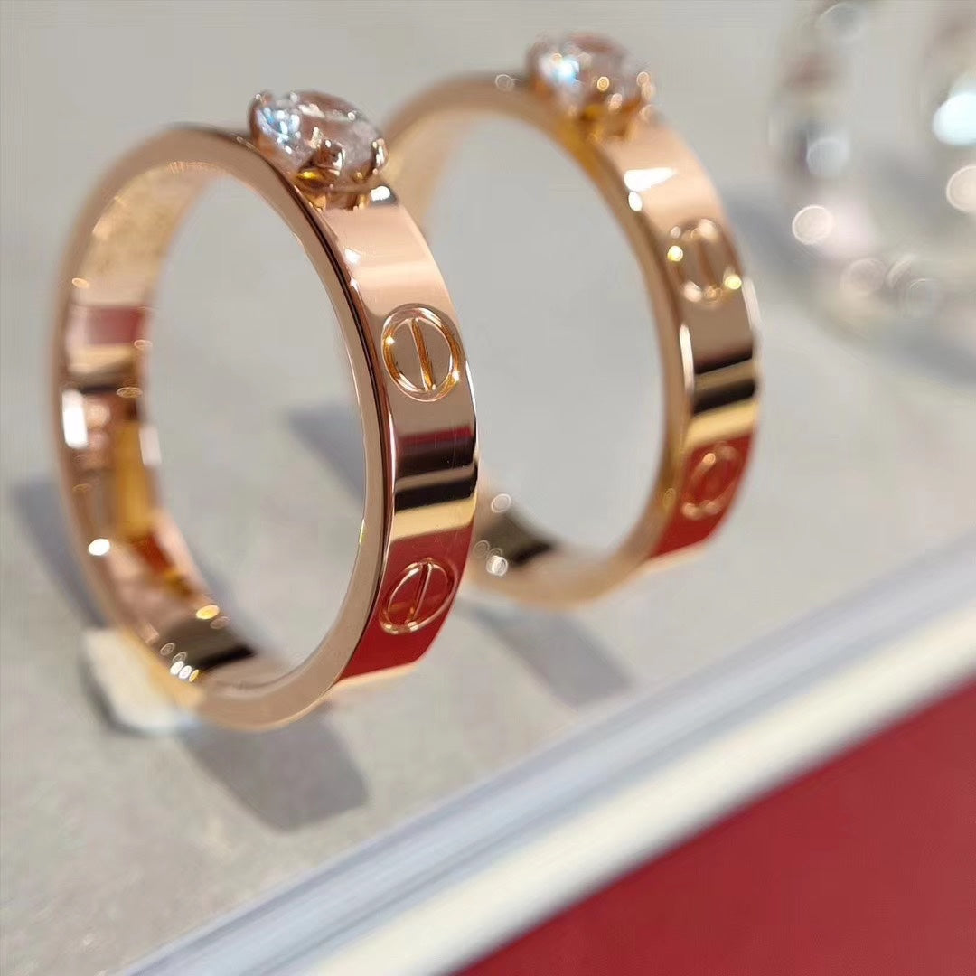 [AuraEcho Jewelry]LOVE RING 3.6MM 1 BIG DIAMOND
