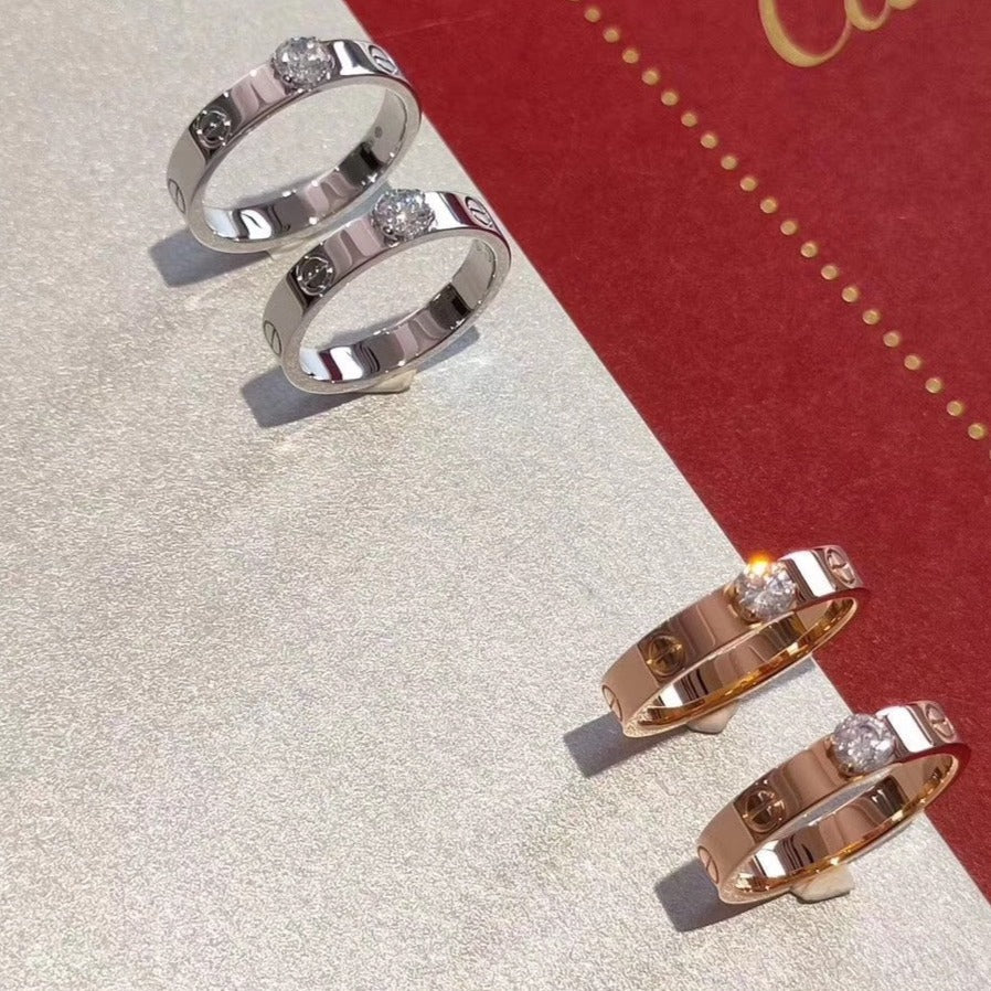 [AuraEcho Jewelry]LOVE RING 3.6MM 1 BIG DIAMOND