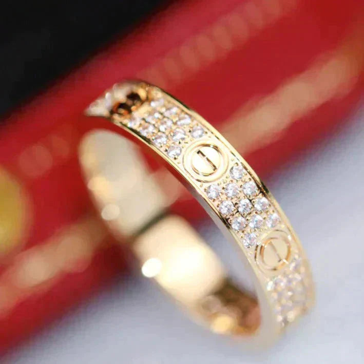 [AuraEcho Jewelry]LOVE RING 3.6MM DIAMOND PAVED