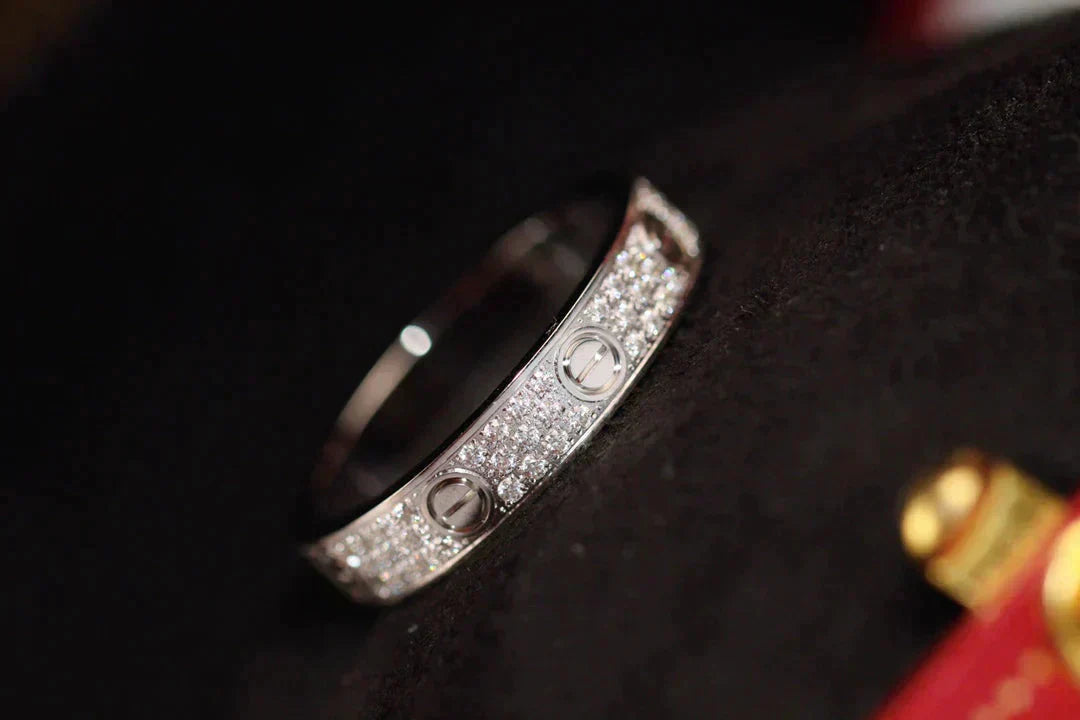[AuraEcho Jewelry]LOVE RING 3.6MM DIAMOND PAVED