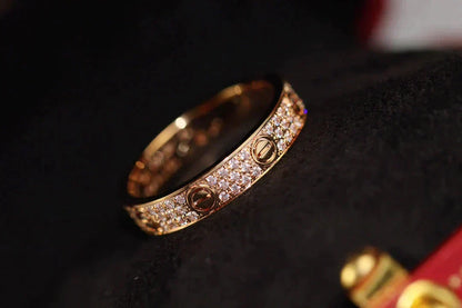 [AuraEcho Jewelry]LOVE RING 3.6MM DIAMOND PAVED