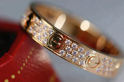 [AuraEcho Jewelry]LOVE RING 3.6MM DIAMOND PAVED