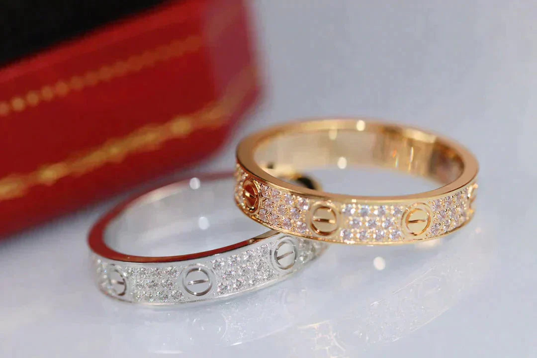 [AuraEcho Jewelry]LOVE RING 3.6MM DIAMOND PAVED
