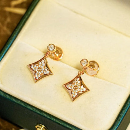 [AuraEcho Jewelry]STAR DIAMONDS EARRINGS GOLD