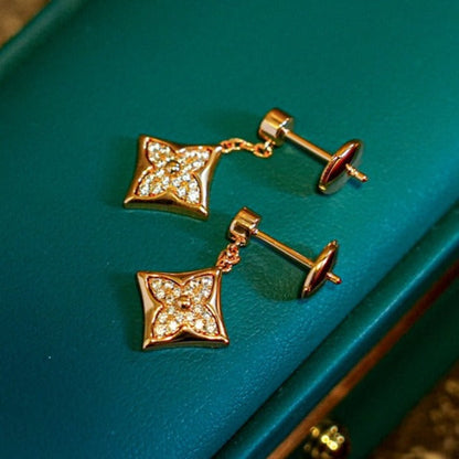 [AuraEcho Jewelry]STAR DIAMONDS EARRINGS GOLD