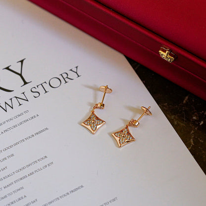 [AuraEcho Jewelry]STAR DIAMONDS EARRINGS GOLD