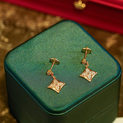 [AuraEcho Jewelry]STAR DIAMONDS EARRINGS GOLD