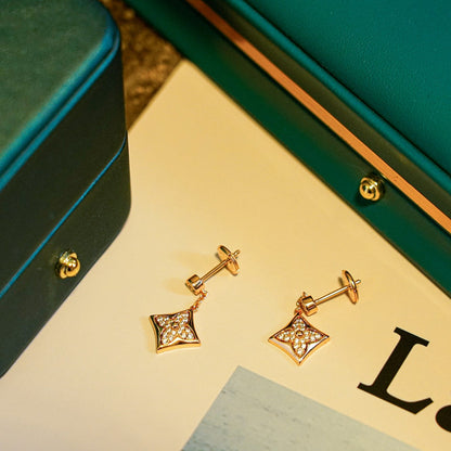 [AuraEcho Jewelry]STAR DIAMONDS EARRINGS GOLD