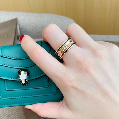 [AuraEcho Jewelry]ZERO 1 GOLD BLACK CERAMIC RING