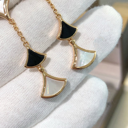 [AuraEcho Jewelry]DREAM EARRINGS 3 MOTIFS ONYX MOP PINK GOLD