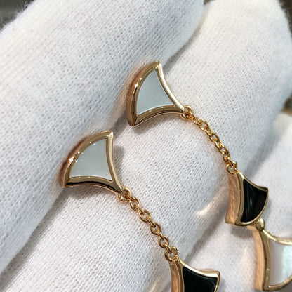 [AuraEcho Jewelry]DREAM EARRINGS 3 MOTIFS ONYX MOP PINK GOLD
