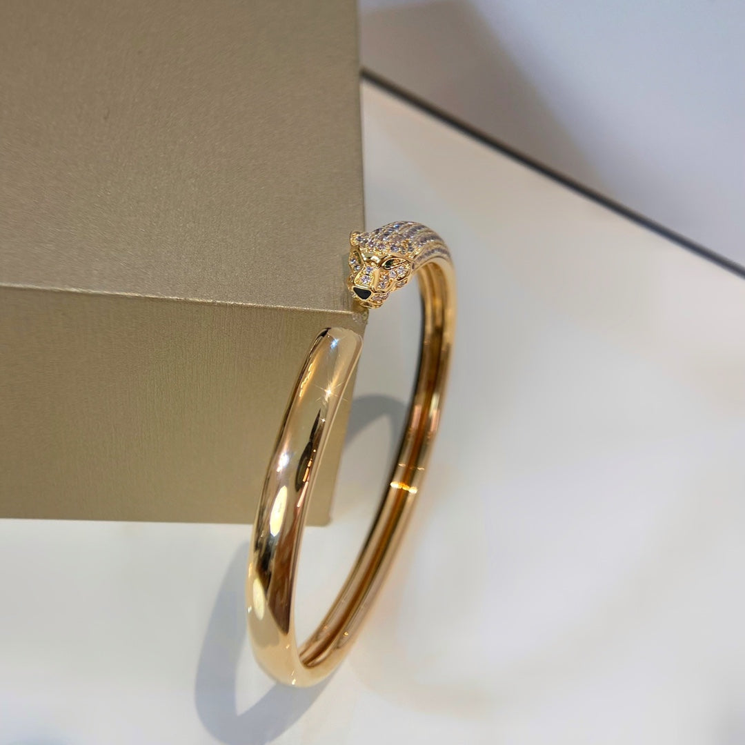 [AuraEcho Jewelry]PANTHERE GOLD DIAMOND OPEN BRACELET