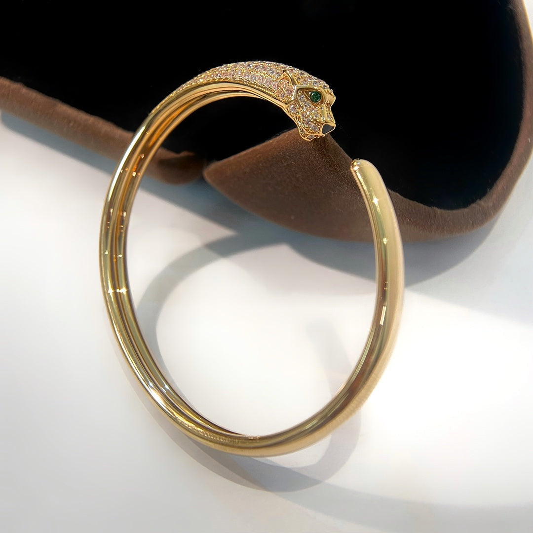 [AuraEcho Jewelry]PANTHERE GOLD DIAMOND OPEN BRACELET